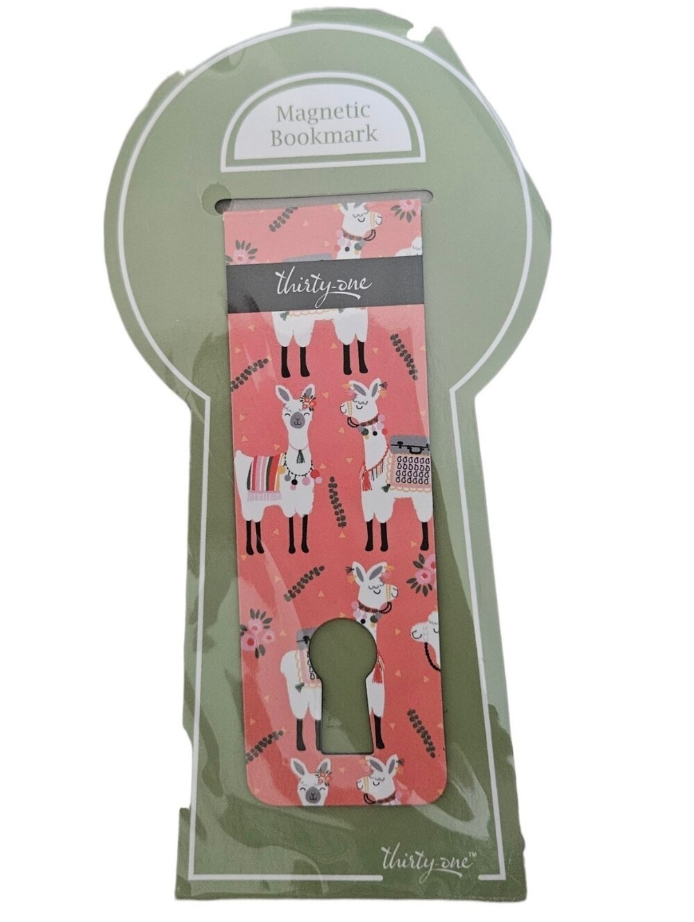 NEW Thirty-One Gifts Coral Pink Llama Magnetic Bookmark